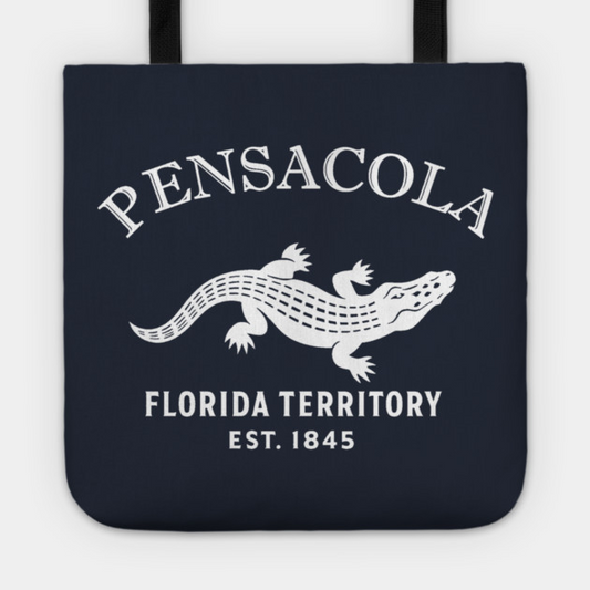 Pensacola Florida Vintage Retro Tote - White Logo