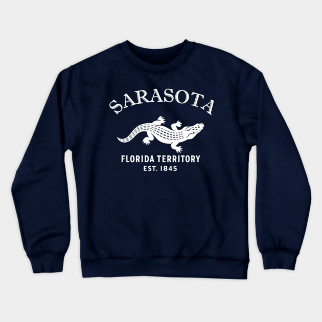 Sarasota Florida Vintage Retro Crewneck Sweatshirt - White Logo - Various Colors