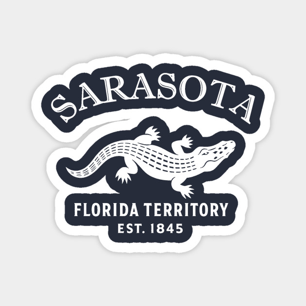 Sarasota Florida Vintage Retro Magnet - White Logo