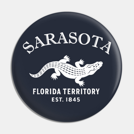 Sarasota Florida Vintage Retro Pin - White Logo