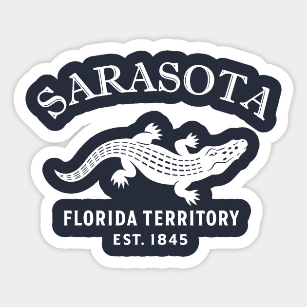Sarasota Florida Vintage Retro Sticker - White Logo