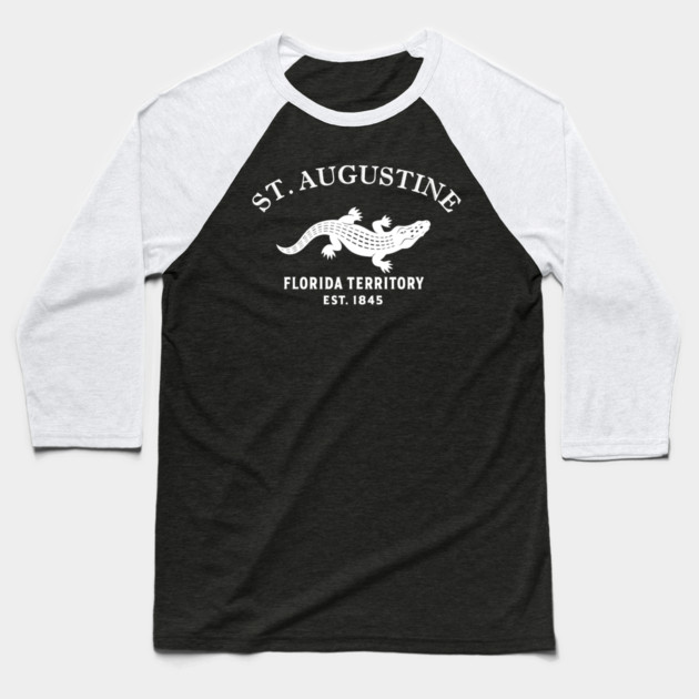 St. Augustine Florida Vintage Retro Baseball Tee - White Logo - Various Colors