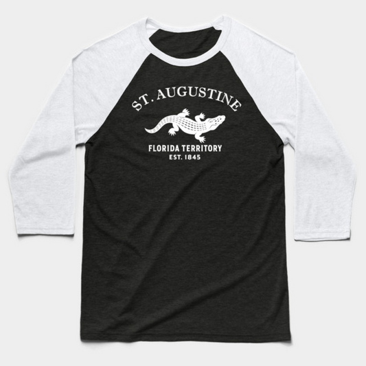 St. Augustine Florida Vintage Retro Baseball Tee - White Logo - Various Colors