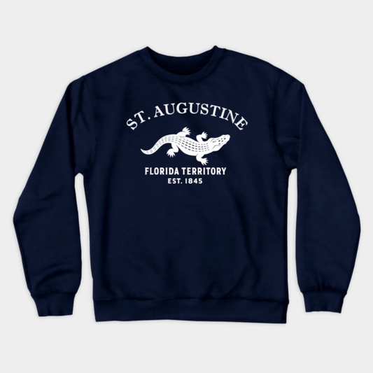 St. Augustine Florida Vintage Retro Crewneck Sweatshirt - White Logo - Various Colors
