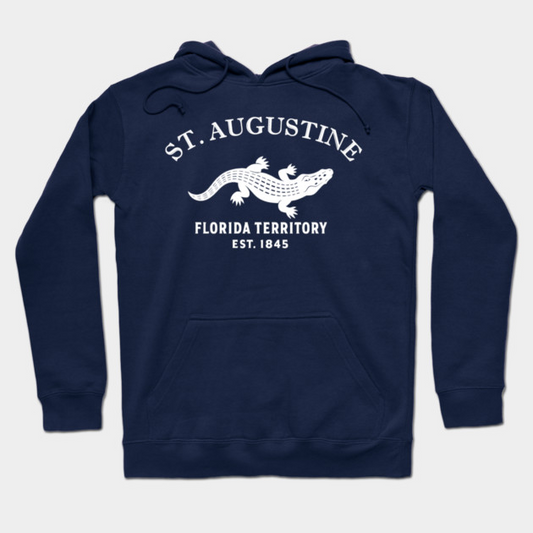 St. Augustine Florida Vintage Retro Hoodie - White Logo - Various Colors