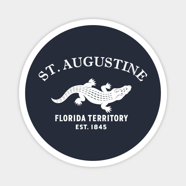 St. Augustine Florida Vintage Retro Magnet - White Logo