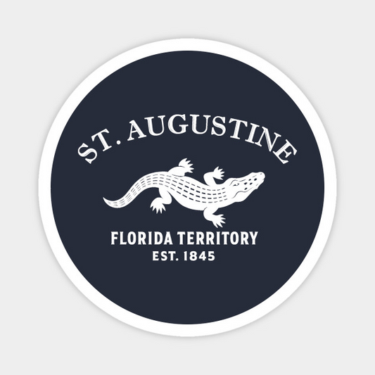 St. Augustine Florida Vintage Retro Magnet - White Logo