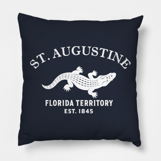 St. Augustine Florida Vintage Retro Throw-Pillow - White Logo