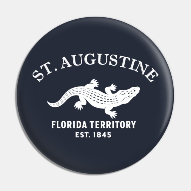 St. Augustine Florida Vintage Retro Pin - White Logo