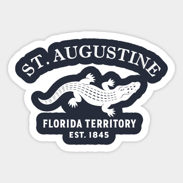 St. Augustine Florida Vintage Retro Sticker - White Logo