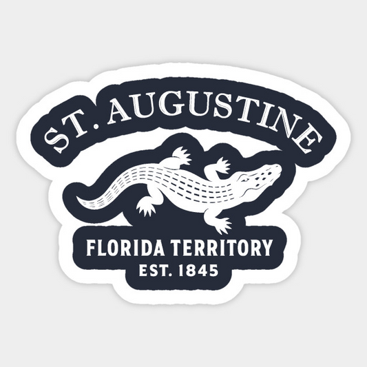 St. Augustine Florida Vintage Retro Sticker - White Logo
