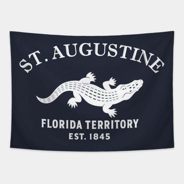 St. Augustine Florida Vintage Retro Tapestry - White Logo