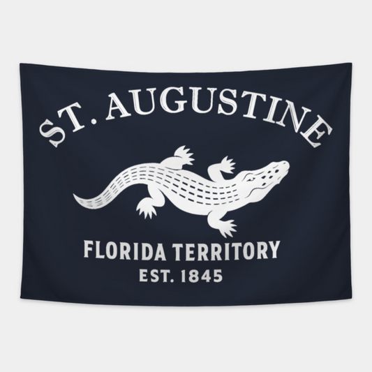 St. Augustine Florida Vintage Retro Tapestry - White Logo