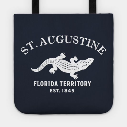St. Augustine Florida Vintage Retro Tote - White Logo
