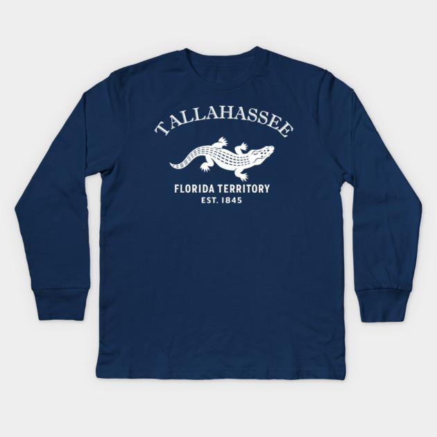 Tallahassee Florida Vintage Retro Kids Long-Sleeve T-Shirt - White Logo - Various Colors