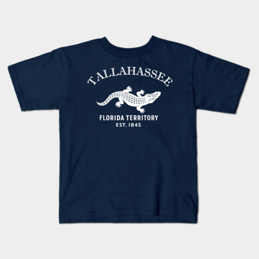 Tallahassee Florida Vintage Retro Kids T-Shirt - White Logo - Various Colors