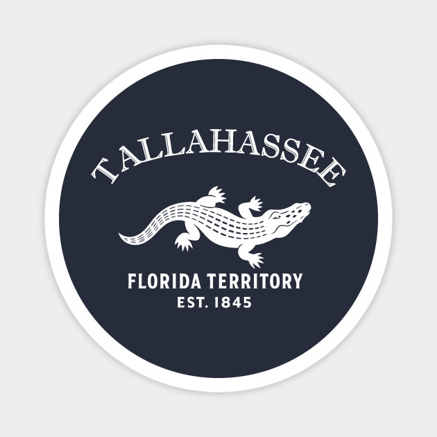 Tallahassee Florida Vintage Retro Magnet - White Logo