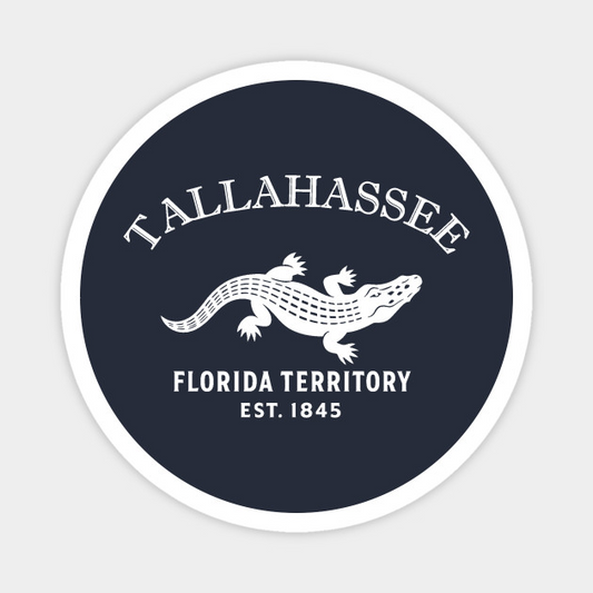 Tallahassee Florida Vintage Retro Magnet - White Logo