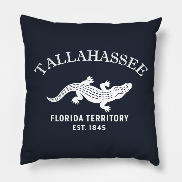 Tallahassee Florida Vintage Retro Throw-Pillow - White Logo