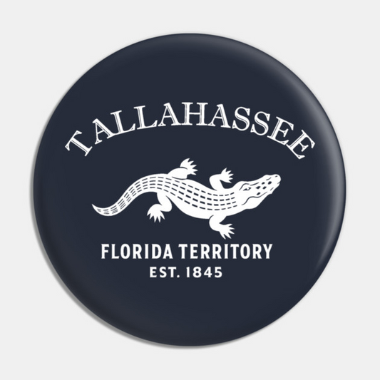 Tallahassee Florida Vintage Retro Pin - White Logo