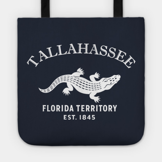 Tallahassee Florida Vintage Retro Tote - White Logo