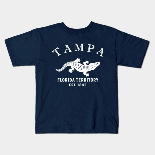Tampa Florida Vintage Retro Kids T-Shirt - White Logo - Various Colors