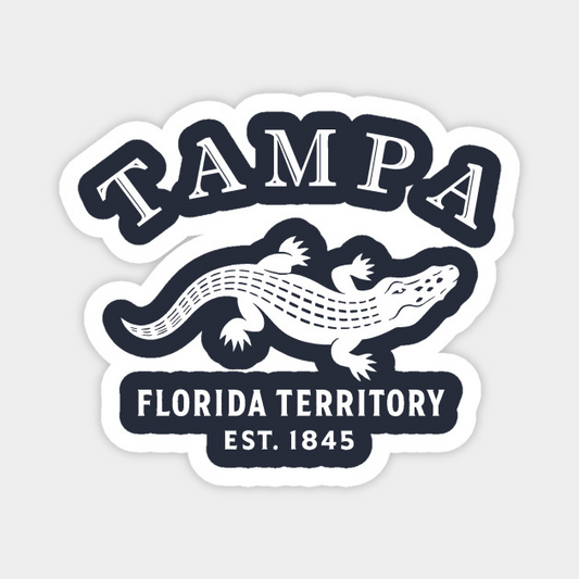 Tampa Florida Vintage Retro Magnet - White Logo