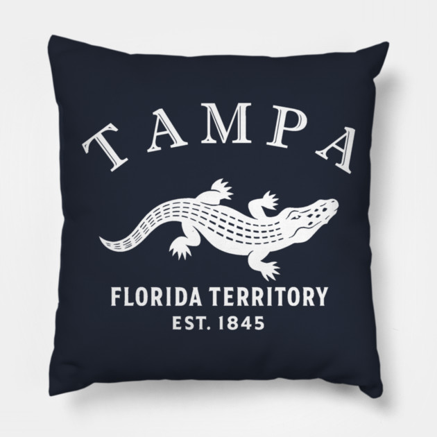 Tampa Florida Vintage Retro Throw-Pillow - White Logo