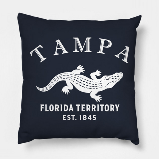 Tampa Florida Vintage Retro Throw-Pillow - White Logo