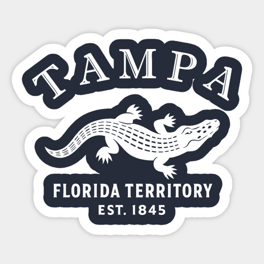 Tampa Florida Vintage Retro Sticker - White Logo