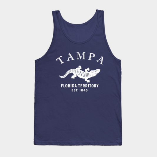 Tampa Florida Vintage Retro Tank-Top - White Logo - Various Colors