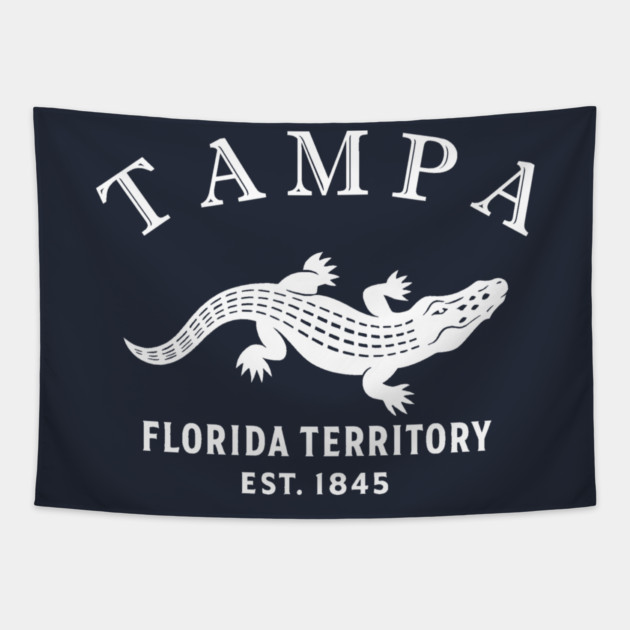 Tampa Florida Vintage Retro Tapestry - White Logo