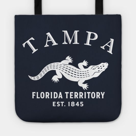 Tampa Florida Vintage Retro Tote - White Logo