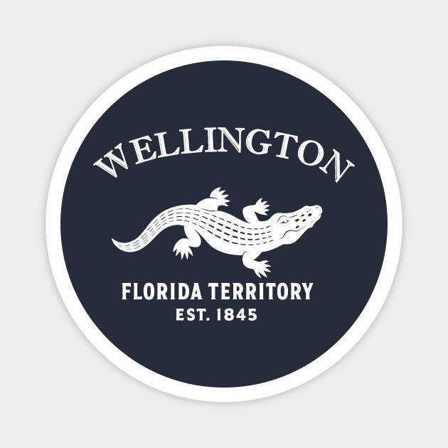 Wellington Florida Vintage Retro Magnet - White Logo