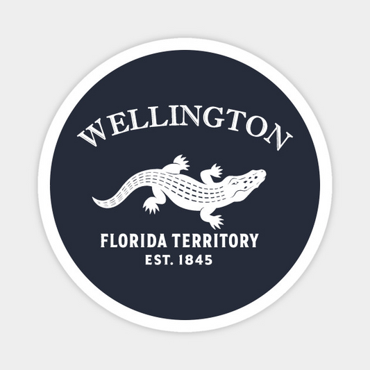 Wellington Florida Vintage Retro Magnet - White Logo