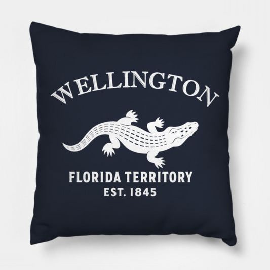 Wellington Florida Vintage Retro Throw-Pillow - White Logo