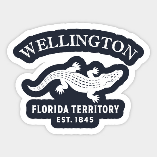 Wellington Florida Vintage Retro Sticker - White Logo