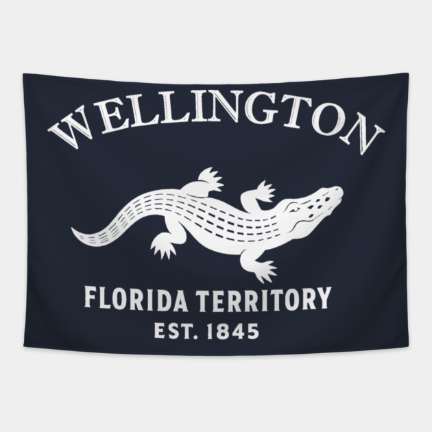 Wellington Florida Vintage Retro Tapestry - White Logo