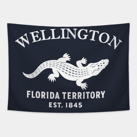 Wellington Florida Vintage Retro Tapestry - White Logo