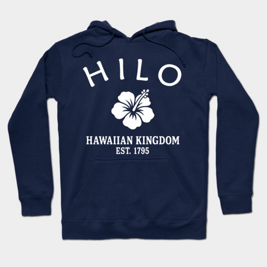 Hilo Hawaii Vintage Retro Hoodie - White Logo - Various Colors