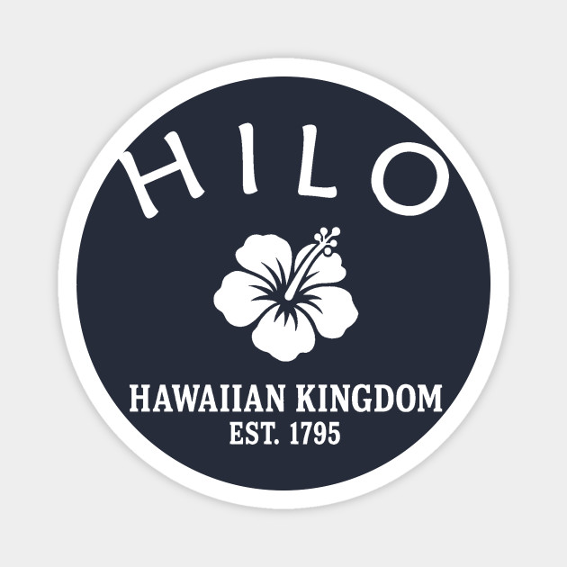 Hilo Hawaii Vintage Retro Magnet - White Logo