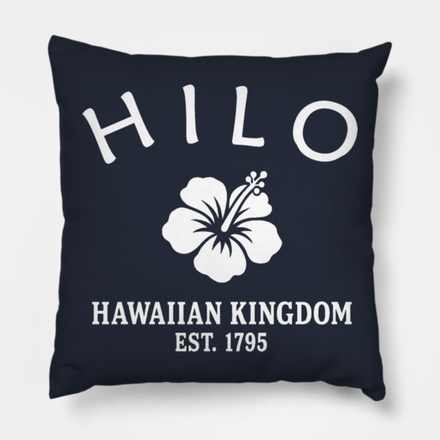 Hilo Hawaii Vintage Retro Throw-Pillow - White Logo