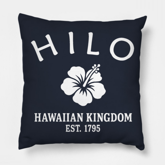 Hilo Hawaii Vintage Retro Throw-Pillow - White Logo