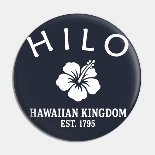 Hilo Hawaii Vintage Retro Pin - White Logo