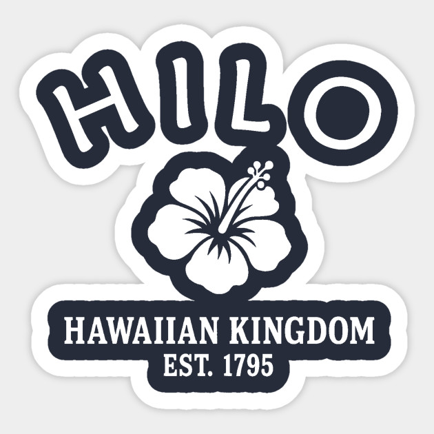 Hilo Hawaii Vintage Retro Sticker - White Logo
