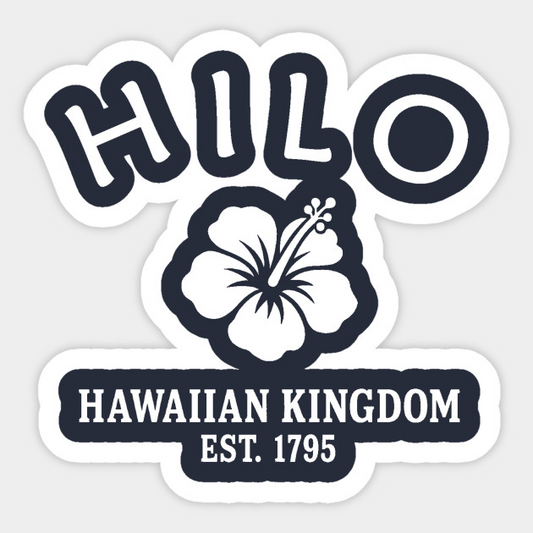 Hilo Hawaii Vintage Retro Sticker - White Logo