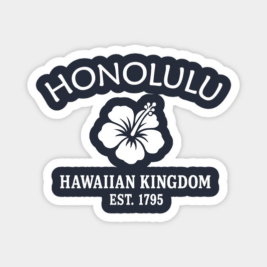 Honolulu Hawaii Vintage Retro Magnet - White Logo