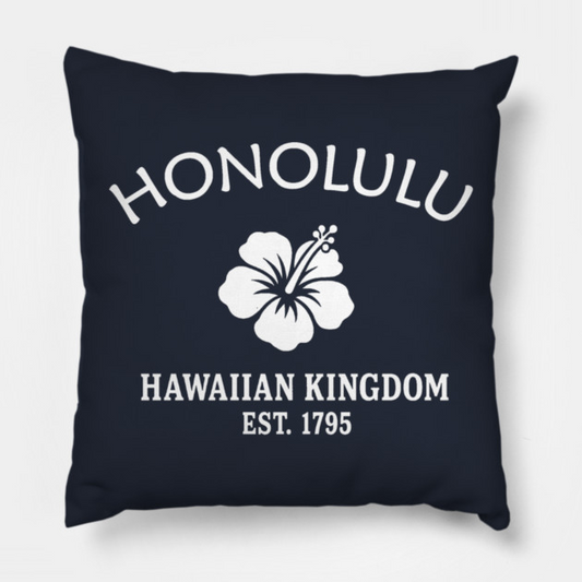 Honolulu Hawaii Vintage Retro Throw-Pillow - White Logo