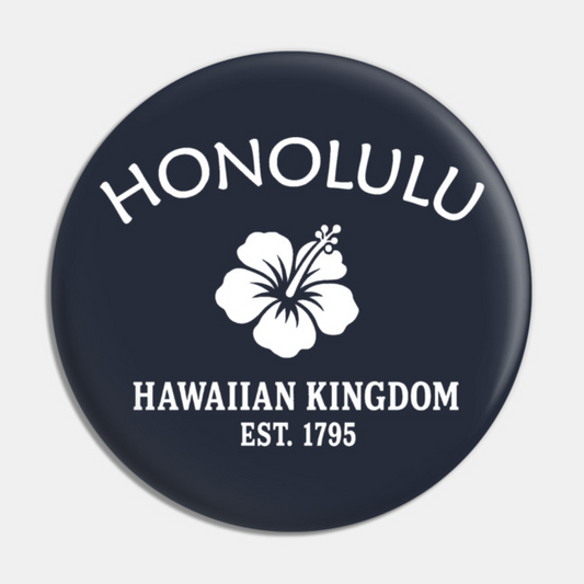 Honolulu Hawaii Vintage Retro Pin - White Logo