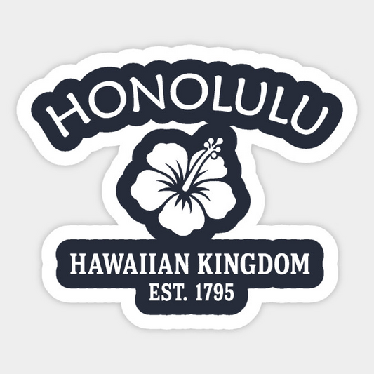 Honolulu Hawaii Vintage Retro Sticker - White Logo
